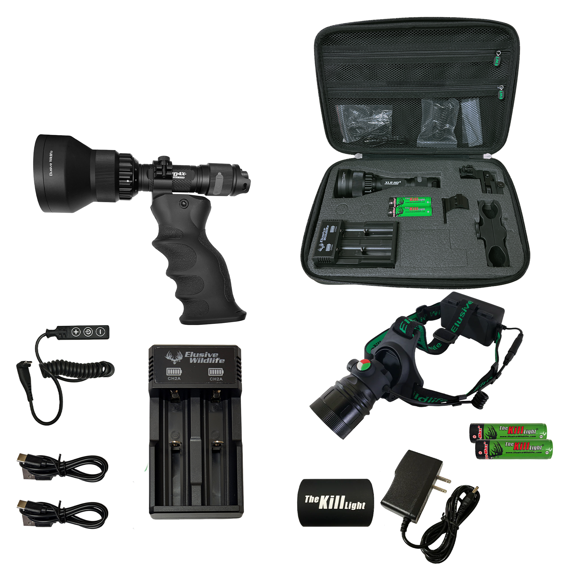 Kill Light HD4 PREDATOR PACK - 4 Color Night Hunting Light Kit for Coyotes and Hog Hunting