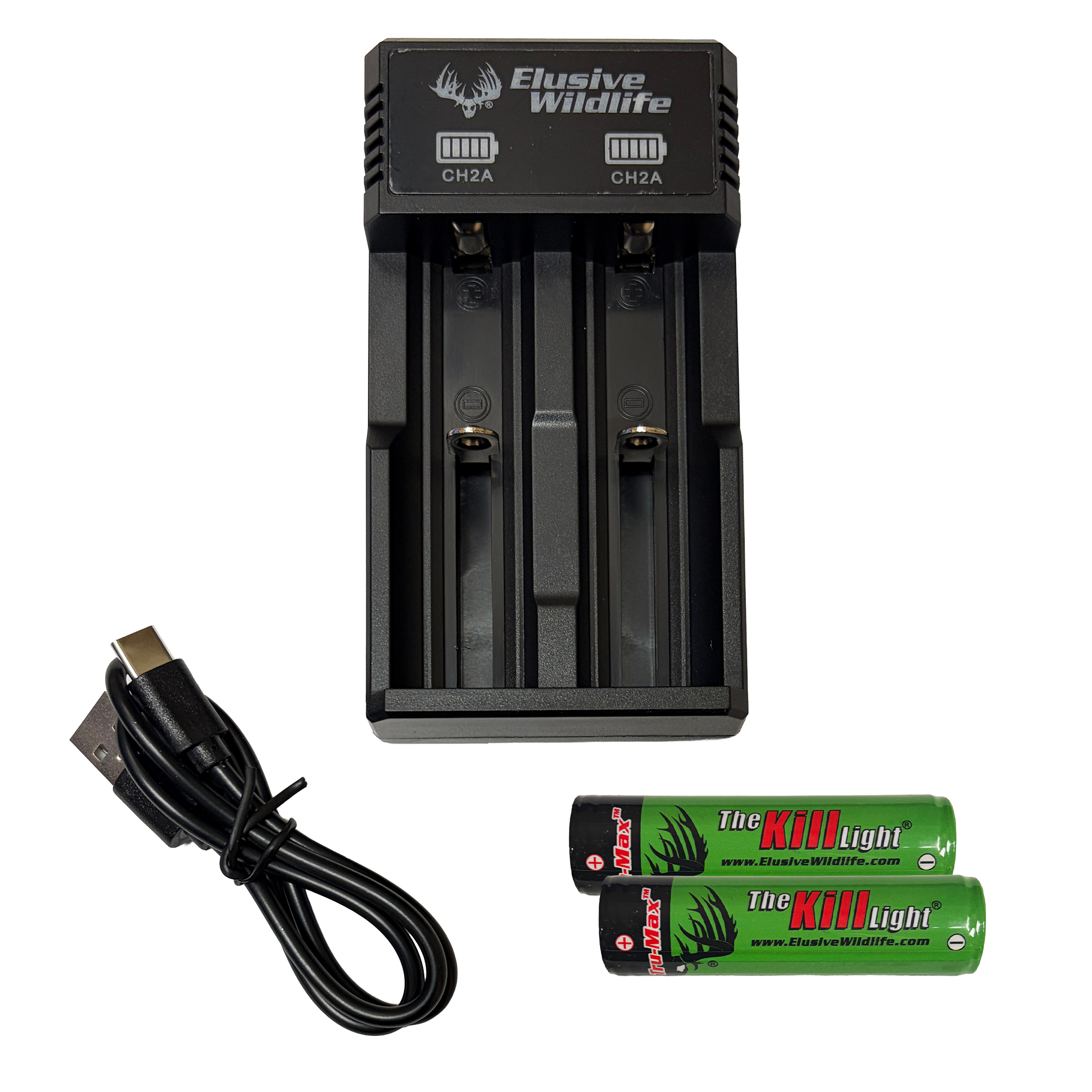 Kill Light Universal Battery Charger Kit with 2600mah Batteries (2 Pack)