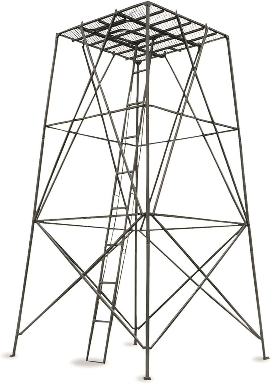 Sturdy Tall 10' Elevated Hunting Tower Platform Ladder Stand For Permanent Blind